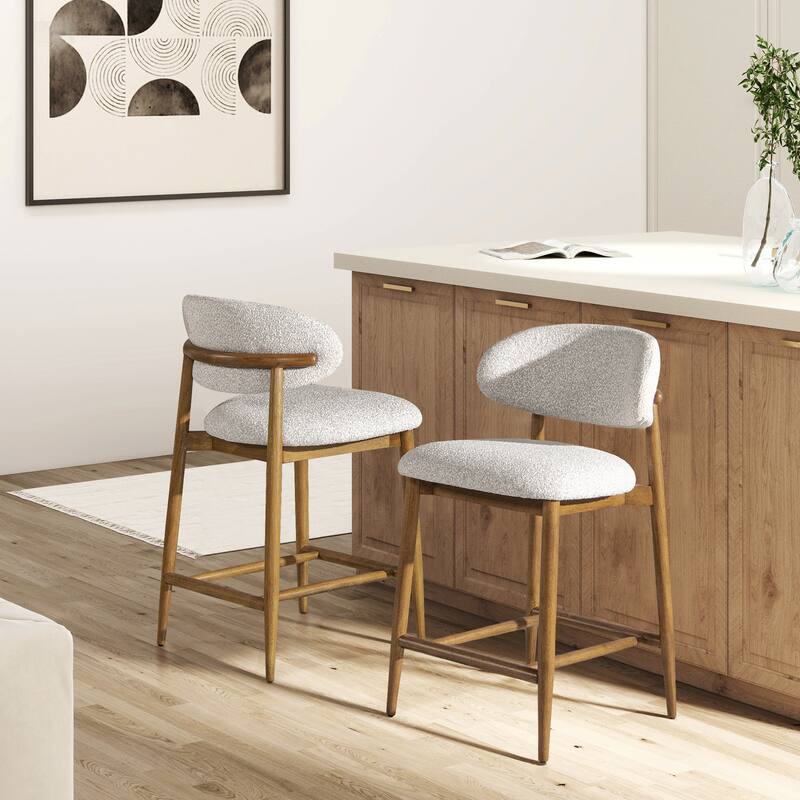 Modern Upholstered Counter Stool with Wood Frame