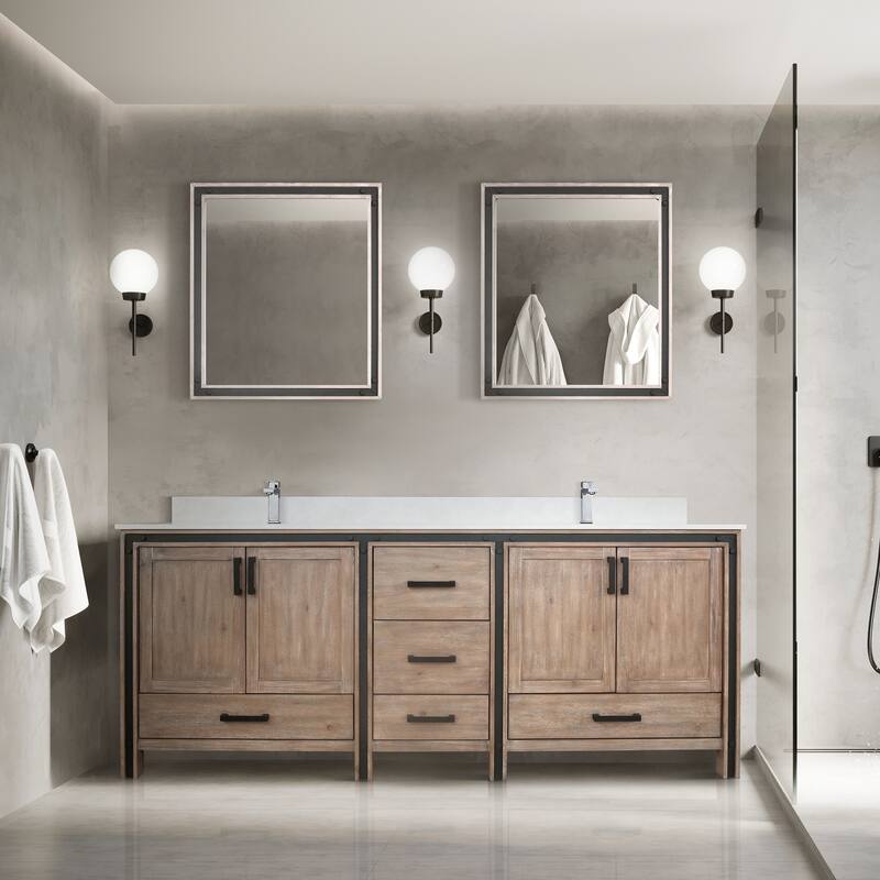 Lexora Ziva 80 inch Double Bathroom Vanity Only