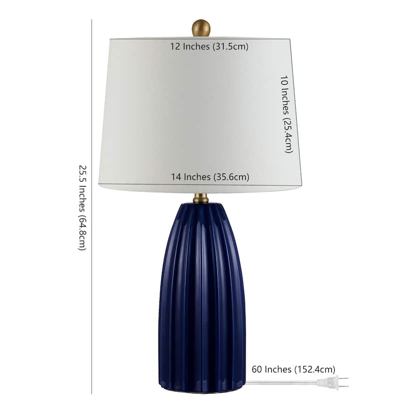 SAFAVIEH Lighting 25.5-inch Kayden Ceramic Table Lamp - 14" x 14" x 25.5"