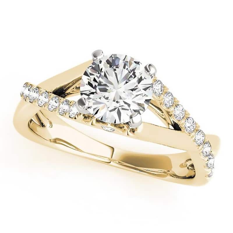 Moissanite by Auriya 14k Gold 1/2ctw and Diamond Engagement Ring 1/4ctw - Yellow - 6