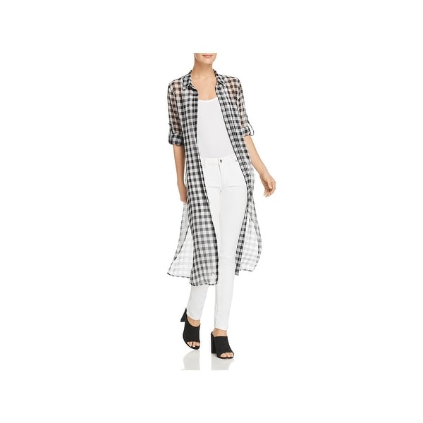 calvin klein gingham midi dress