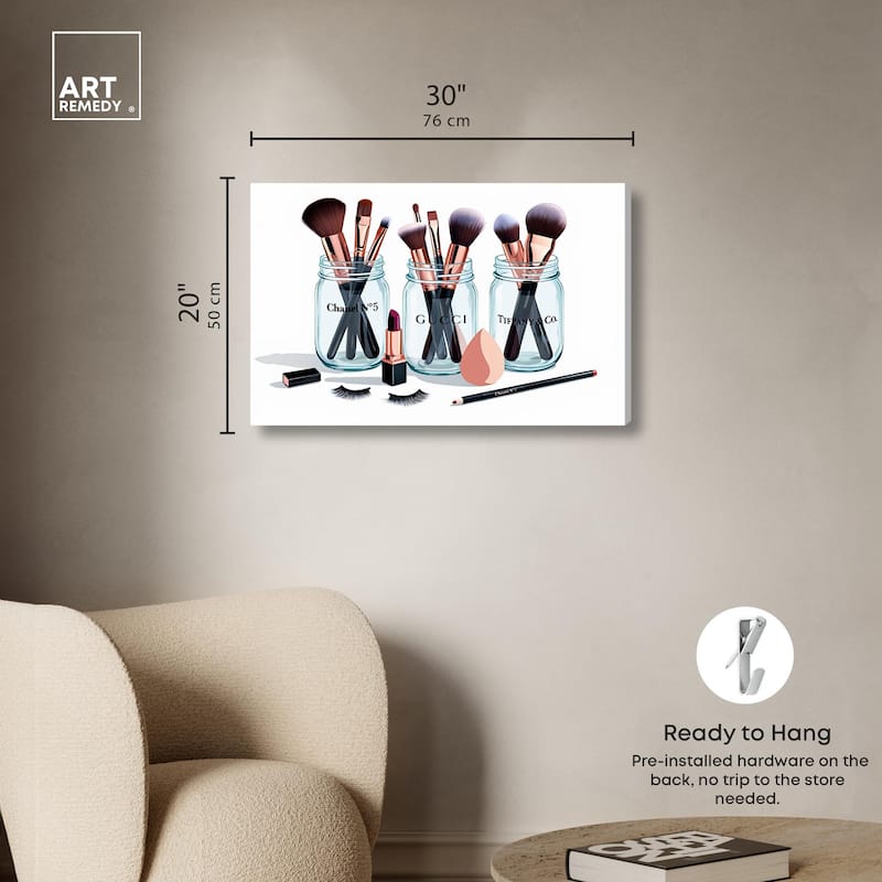 Glamour Glassware Canvas by Art Remedy, Gallery Wrapped