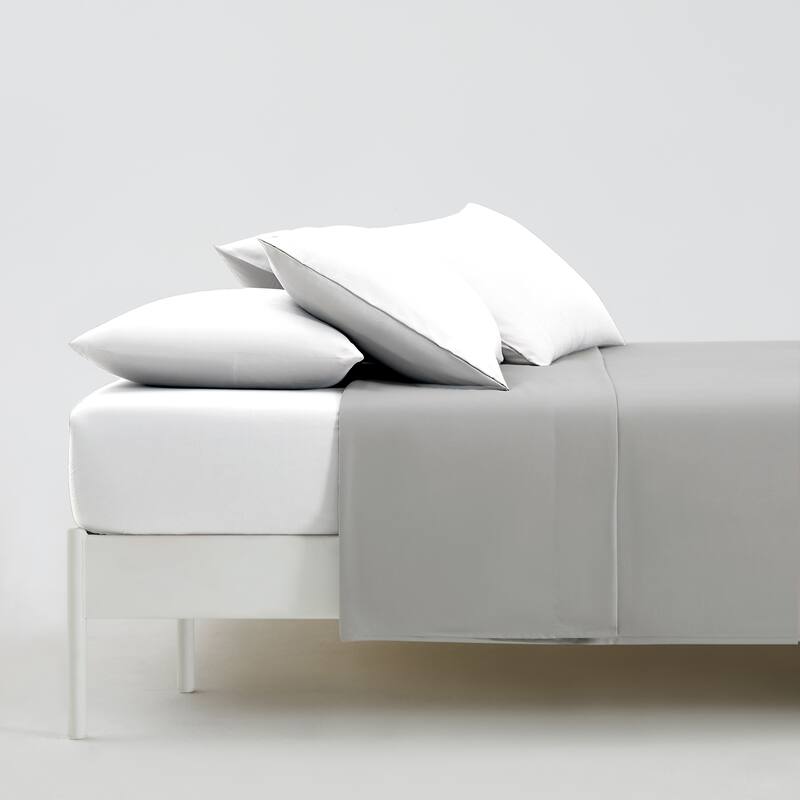 Vilano Oversized Flat Bed Sheet , 2 pack, Flat Sheet Only, Bed Sheet Separates - King - Grey