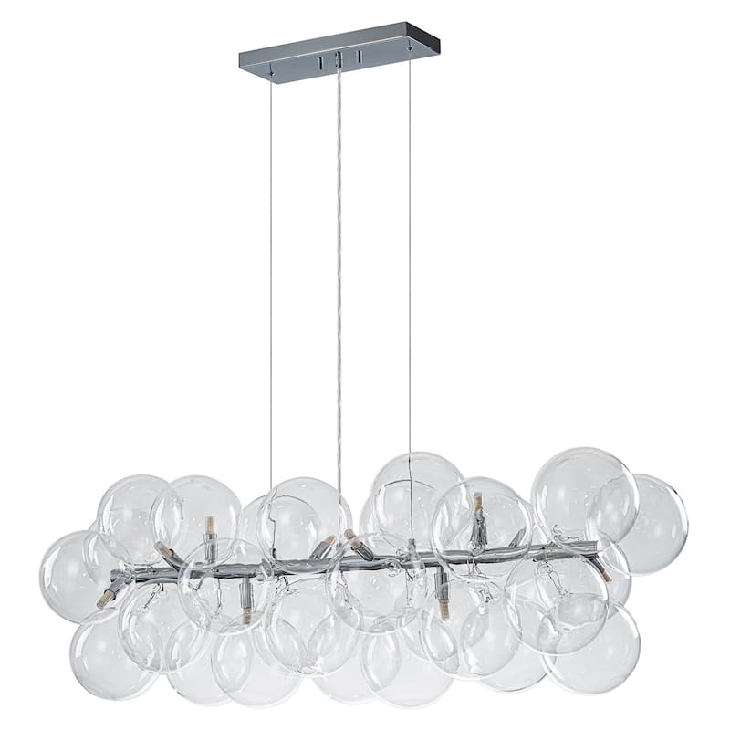 Modern 42" Large Glass Sputnik Bubble Chandelier Cluster Smoked Linear Chandelier