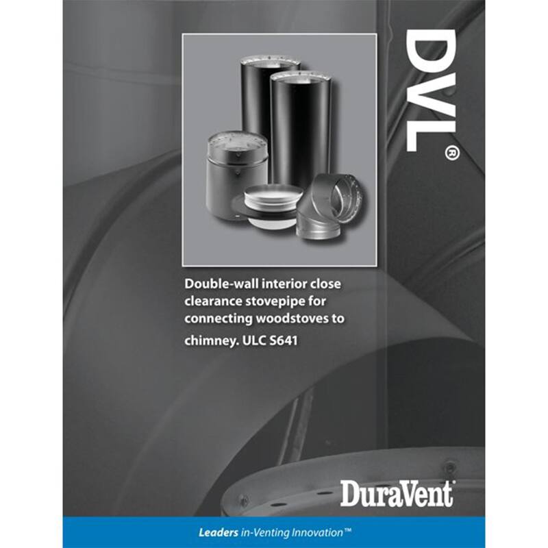 DuraVent 6DVL-E45 DVL Galvanized Double Wall Stove Pipe 45 Degree Elbow, Black - 2.8