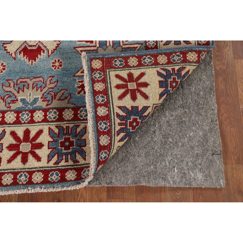 Light Blue Kazak Oriental Accent Rug Hand-Knotted Wool Carpet - 3'10" x 6'0"