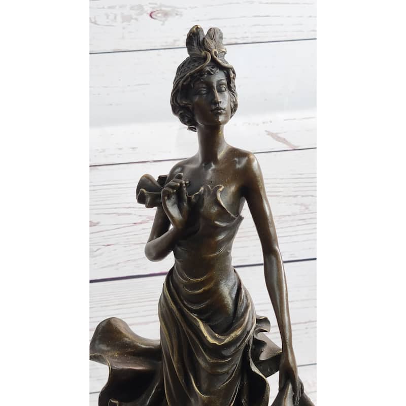 1920S Flapper Girl Dancer Bronze Fashion Model Sculpture Statue Decor By Patoue