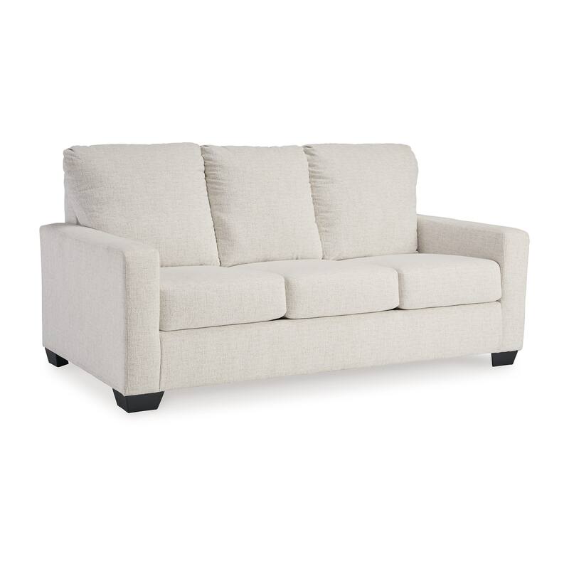 Anise Sofa Sleeper with Full Size Pull Out Bed, Snow White Polyester
