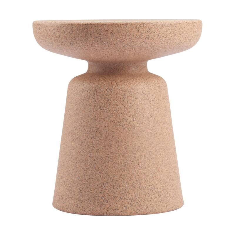 16" Brown Heavy Duty Plastic Round Outdoor Side Table