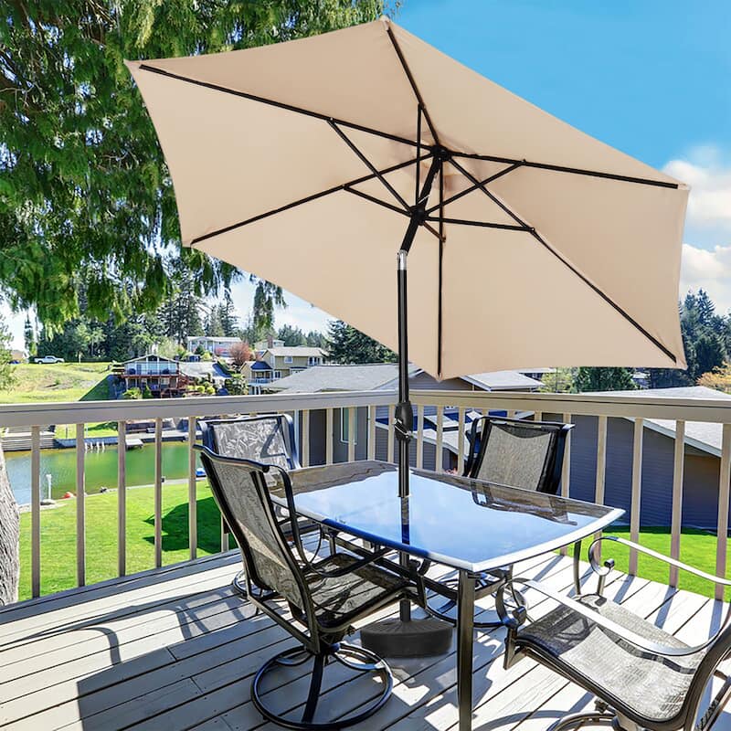 Ainfox 9ft Outdoor Patio Umbrella Without Base for Garden, Patio, Swimming Pool - Khaki