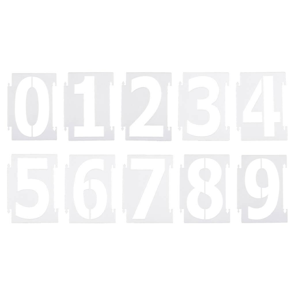 White 3 Inch Numbers 3 Inch Number Stencils Reusable Plastic Numbers Templates Set 0-9 ...