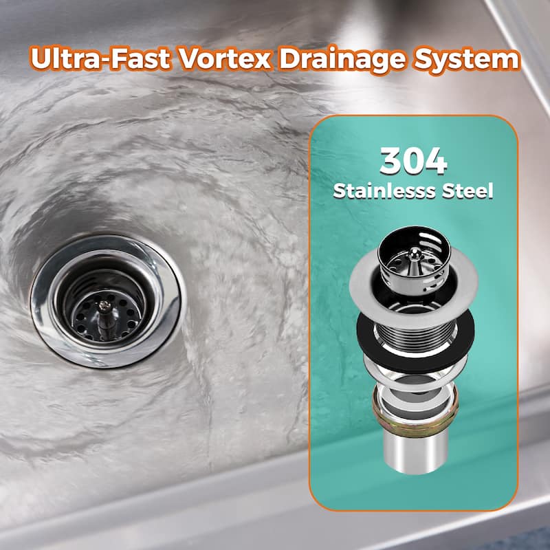 304 Stainless Steel Wall Mounted Hand Sink. NSF Certified.Durable & Easy to Install. Commercial Grade