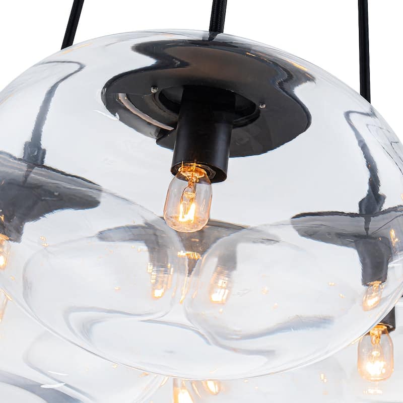 Minimalist 7-Light Glass Globe Bubble Cluster Pendant Chandelier