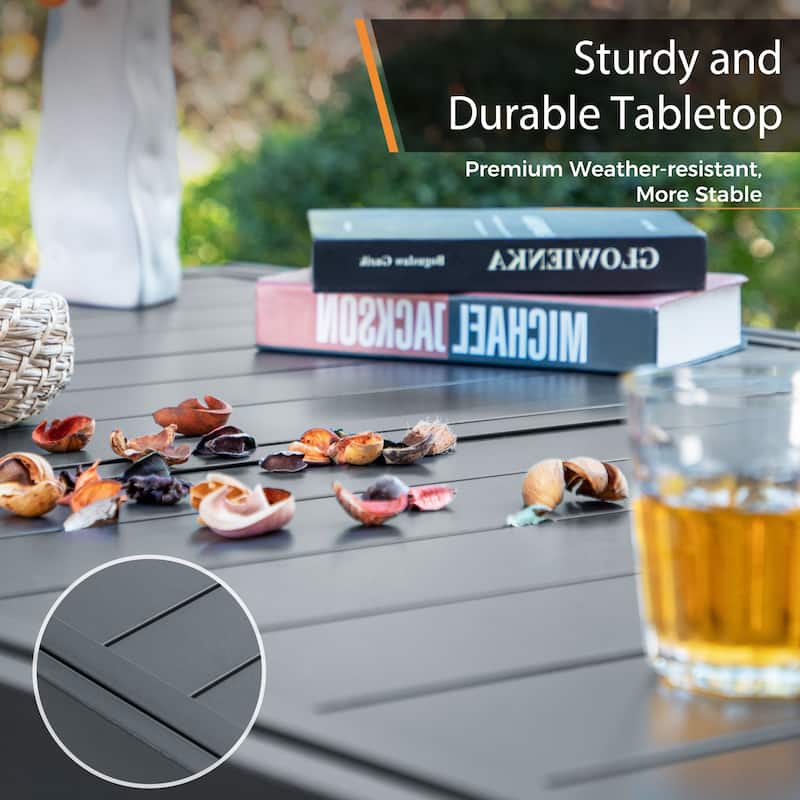 MAISON ARTS 7/9-piece Patio Dining Set, Expendable Rectangular Outdoor Dining Table with Rattan Chairs