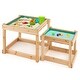 preview thumbnail 10 of 8, Gymax Wooden Sand & Water Tables Outdoor Sensory Tables w/ Protective