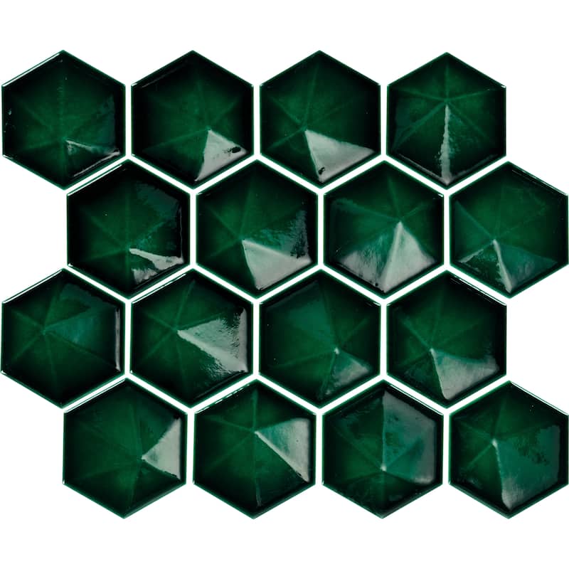 Daltile Artefino Jewel 3" Pyramid Hexagon Mosaic (10 PC Per Carton) (8.60 SQFT Per Carton)