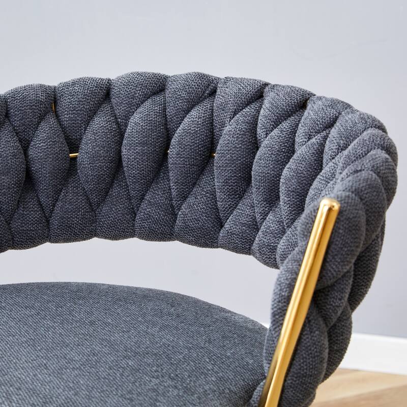 Counter Height Bar Chairs Set of 2, Swivel Counter Stools with Backrest and Arms, Metal Framed Accent Chairs