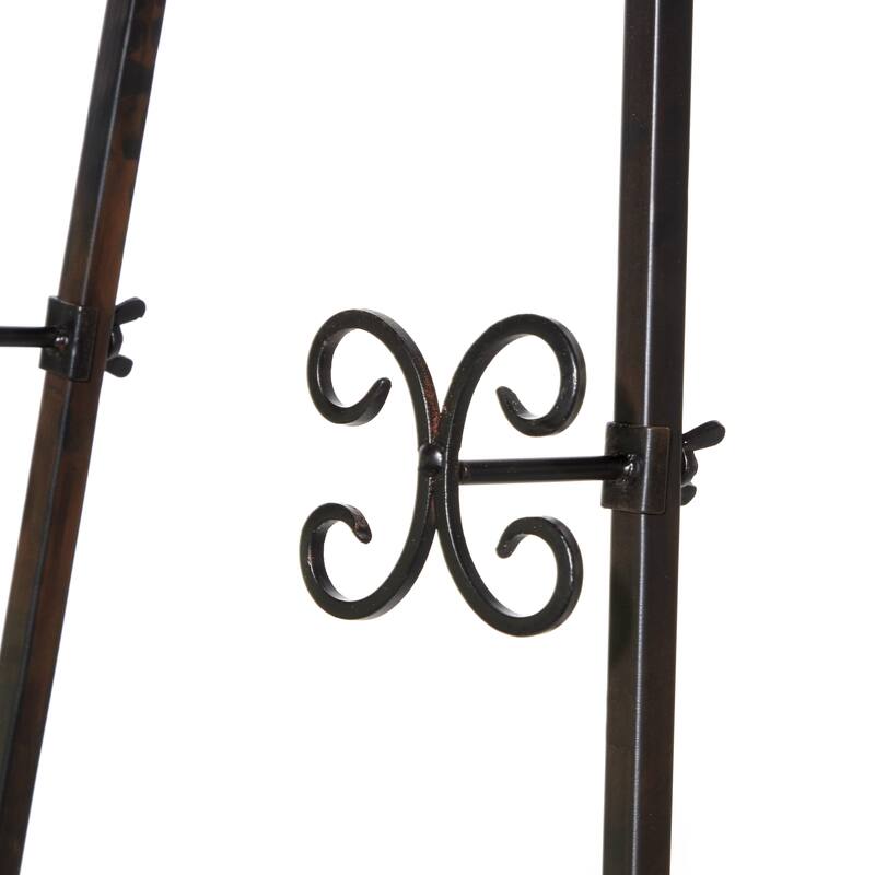 Black Metal Adjustable 3 Tier Scroll Display Easel with Chain Support