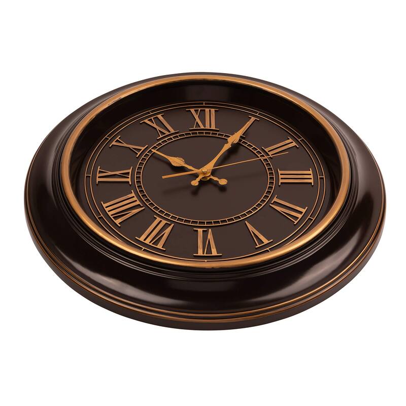 Large Wall Clock 18" Quality Quartz Silent Non Ticking, Battery Operated Fireplace, Beautiful Decorative Timeless