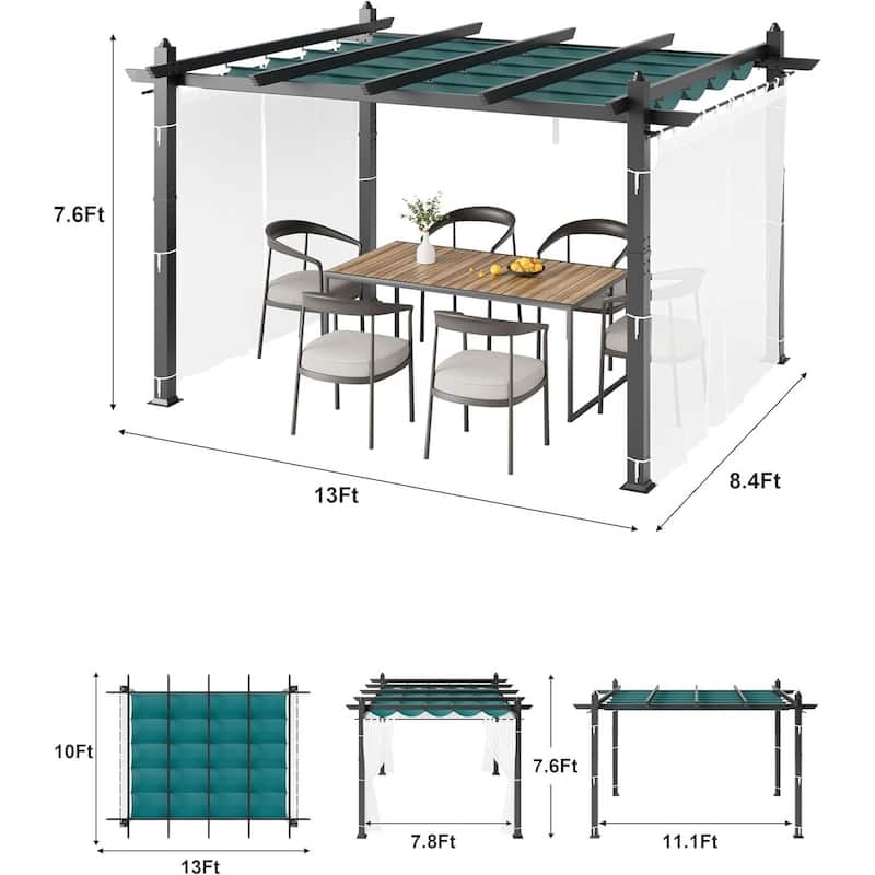 10*10FT mesh aluminum flower stand, gray column, blue curtain, white mesh