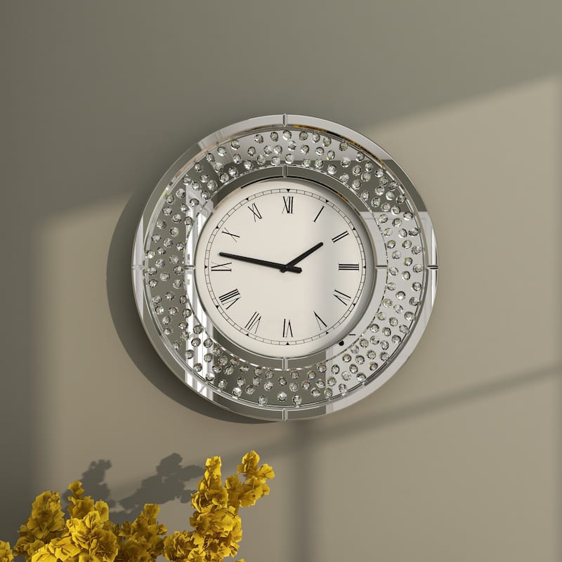 White MDF Glam Wall Clock No Theme 20 x 20 x 2