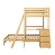 preview thumbnail 10 of 40, Twin over Full Wood Bunk Bed with Built-in Desk and Storage Drawers,Modern Design