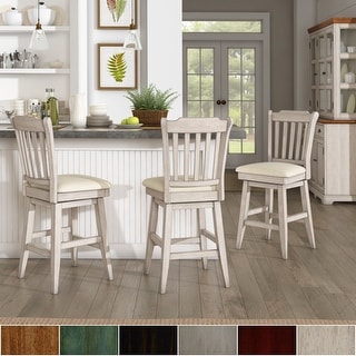 Eleanor Slat Back Wood Swivel Stool by iNSPIRE Q Classic