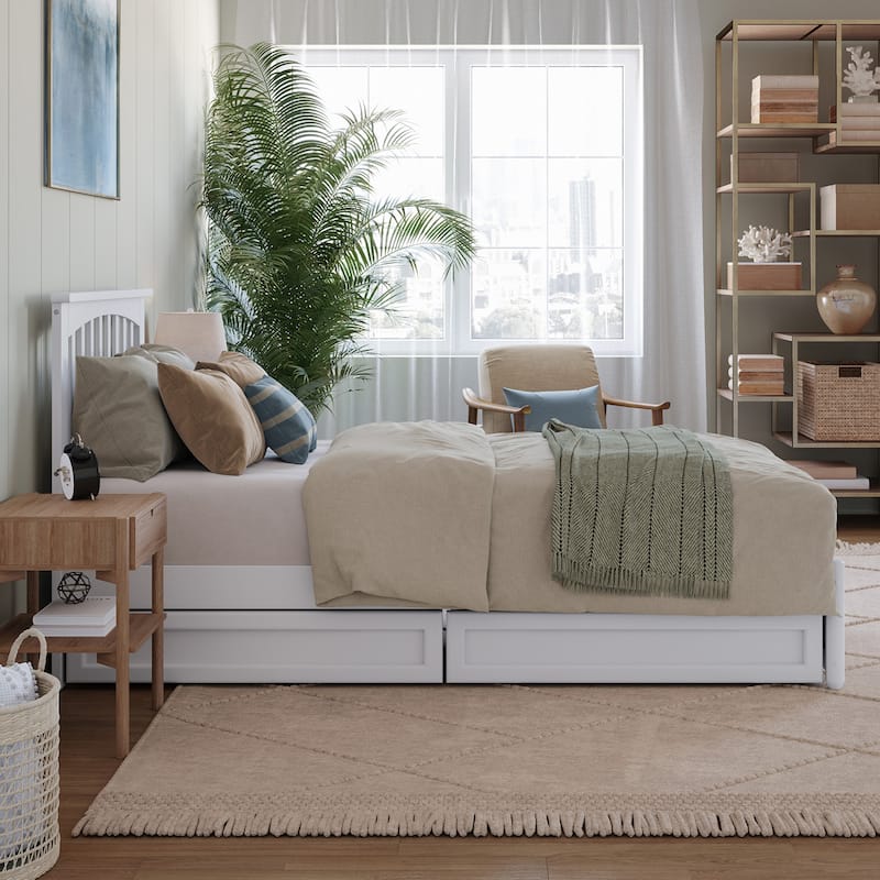 Everett Platform Bed with Panel Footboard and Storage Drawers