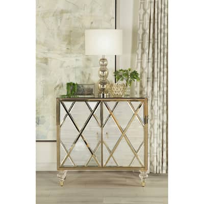 Coaster Furniture Astilbe Mirror and Champagne 2-door Accent Cabinet