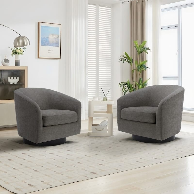 UIXE 360° Swivel Barrel Accent Chair Armchair For Living Room