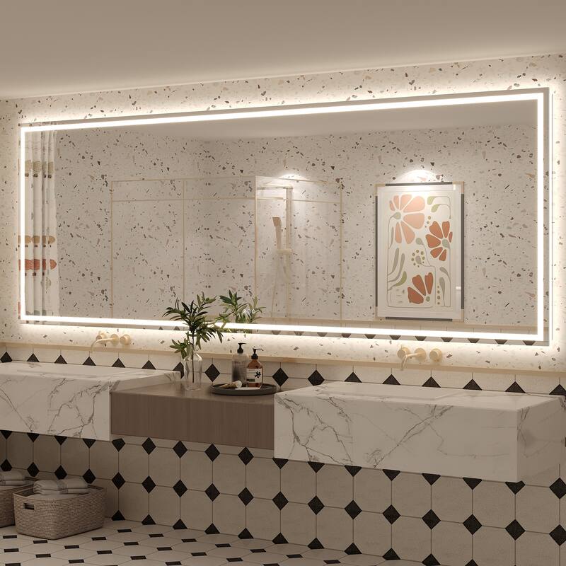 UL Certified Frameless LED Front Light and Backlit Wall Bathroom Vanity Mirror