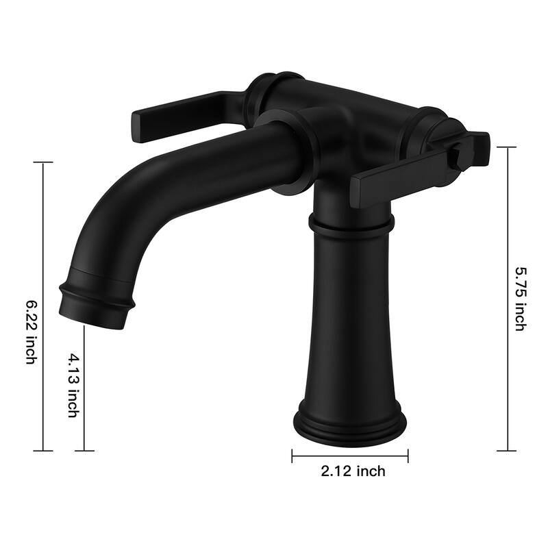 Modern 2 Handle Bathroom Sink Faucet with Pop Up Drain, Multi Function Handle, Drip Free Ceramic Valve