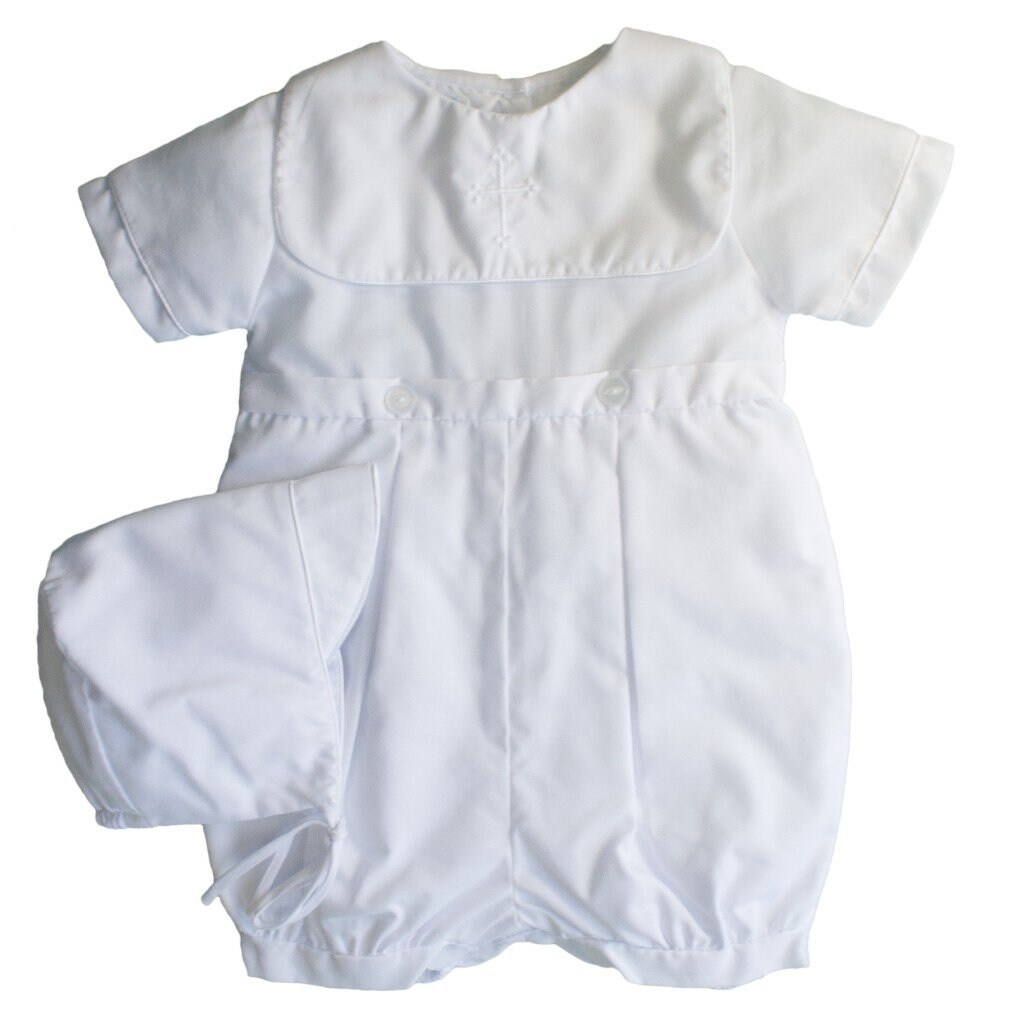 Shop Petit Ami Baby Boys Hand Embroidered Cross Christening