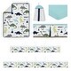 preview thumbnail 2 of 4, Blue Green Modern Dinosaur Boy Sweet Jojo Designs 6p Crib Bedding + BreathableBaby Breathable Mesh Liner Dino Boho