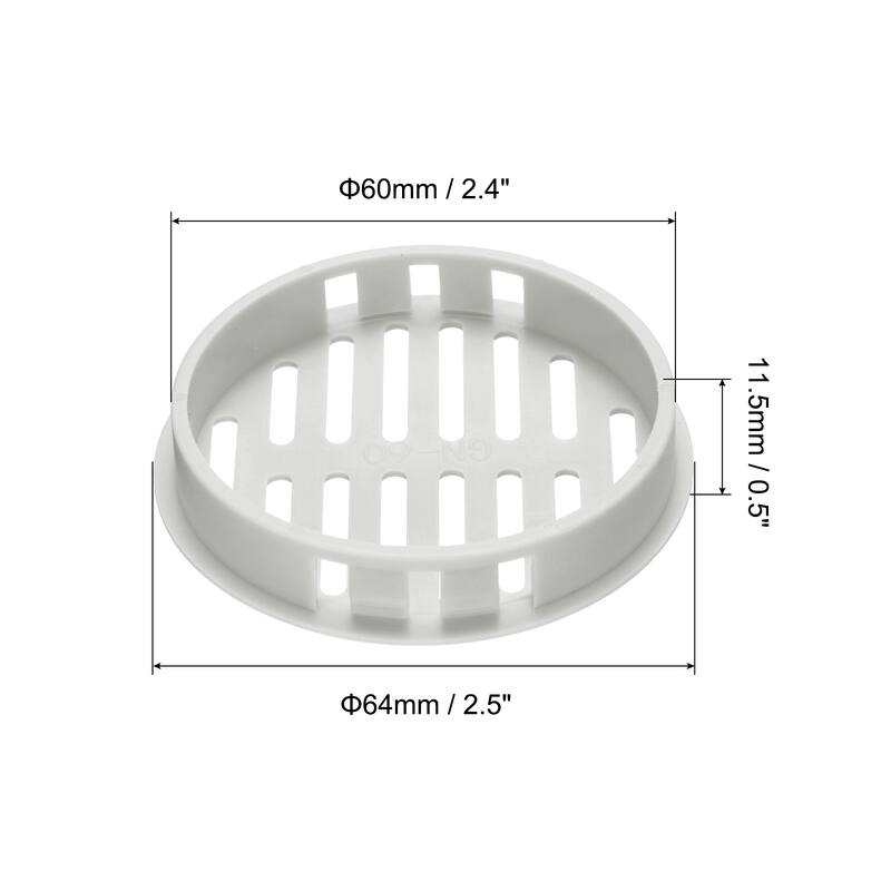 20Pcs 60mm/2.4in Air Vents Circular Soffit Vents, Soffit Vent Cover - 60mm - Light Grey