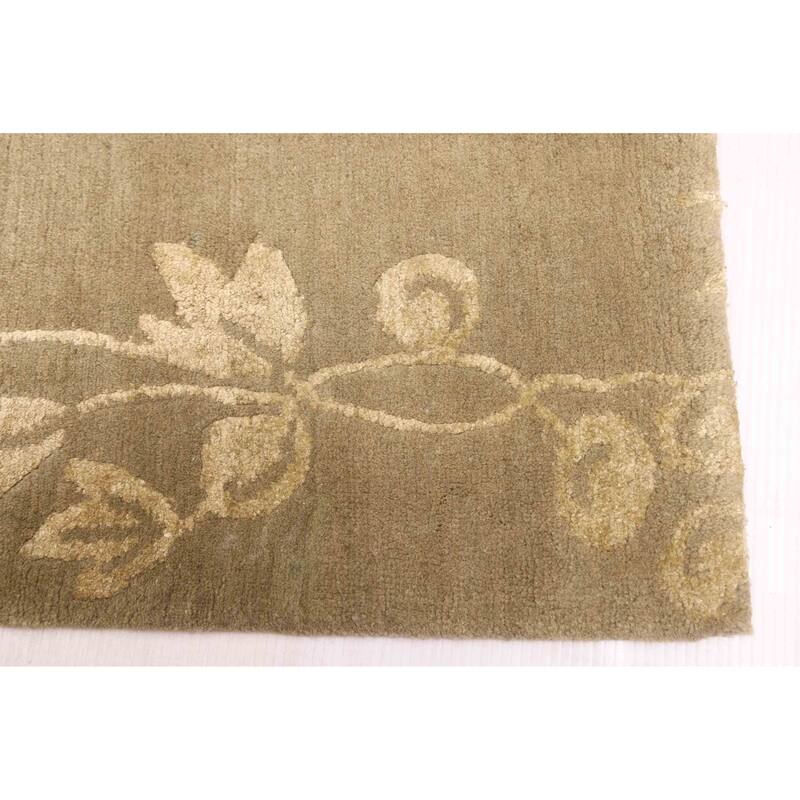 ECARPETGALLERY Hand-knotted Opulence Olive Silk, Wool Rug - 8'0 x 9'10