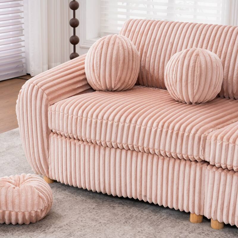84.60" Chenille/Corduroy Upholstered Sofa