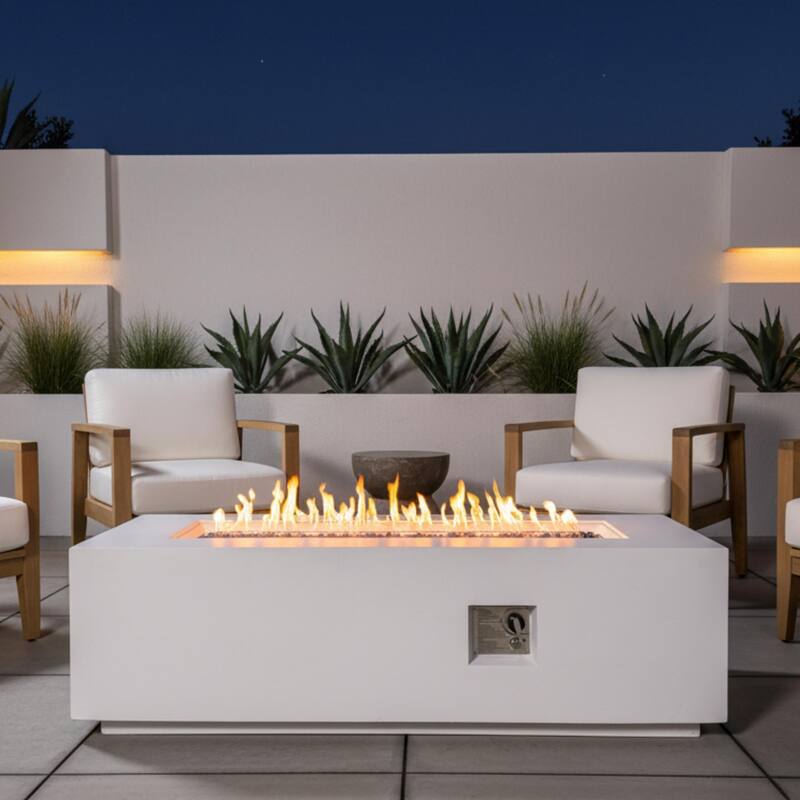 GDFStudio - 60" Outdoor Magnesium Oxide Fire Pit Table