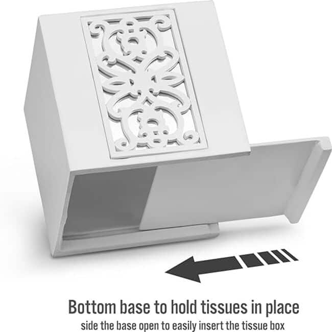Creative Scents Mirror Janette White Square Tissue Box Cover - White