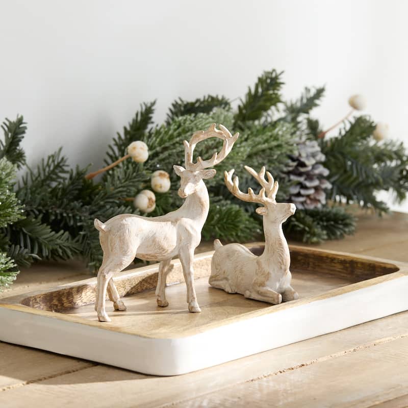 Brushed Gold Holiday Deer Figurine (Set of 6)