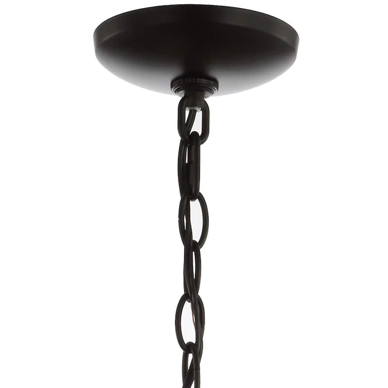 Remy 10" Lantern Metal LED Pendant, Black/Brass Gold by JONATHAN Y