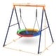 preview thumbnail 4 of 5, 440lbs Saucer Swing Set with Heavy-Duty Metal A-Frame and Adjustable Ropes