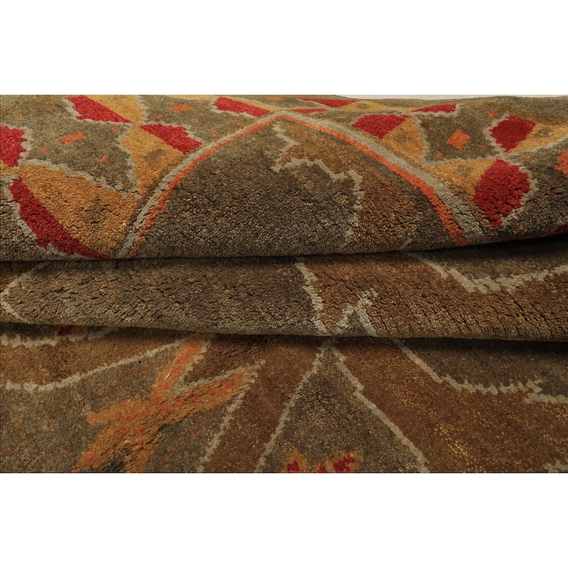 8x10 Hand Knotted Wool Moss Plush Pile Tibetan Arts & Crafts Swiss Wash Rug - 8' x 10'