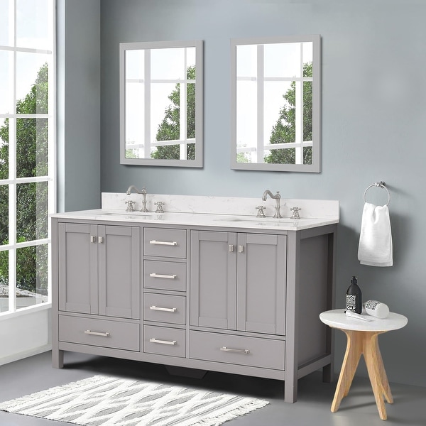 StarrySky 60 inch Undermount Double Sink Bathroom Vanity with
