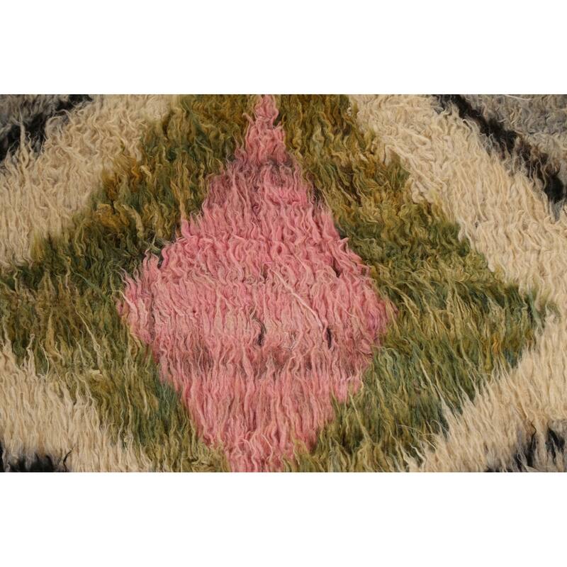 Hand Knotted Oriental 100% Wool Carpet Modern Tribal Greys & Charcoal Moroccan Area Rug - 8' 10'' X 6' 10''