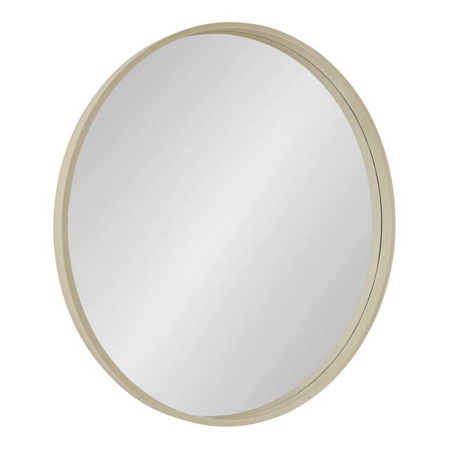 Kate and Laurel Travis Round Wood Accent Wall Mirror - 31.5" Diameter - Natural