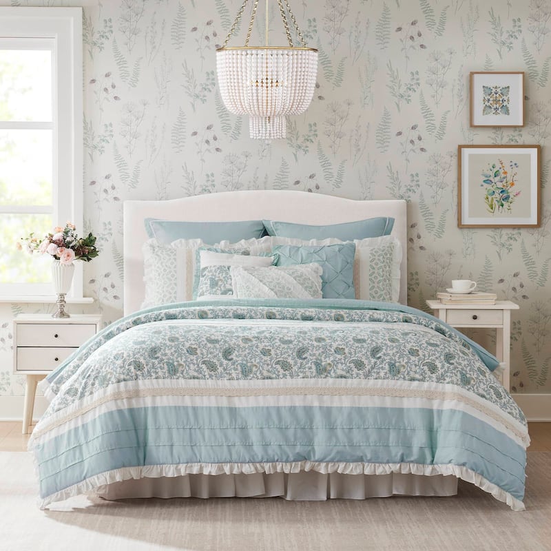 Madison Park Vanessa 9 Piece Cotton Percale Comforter Set