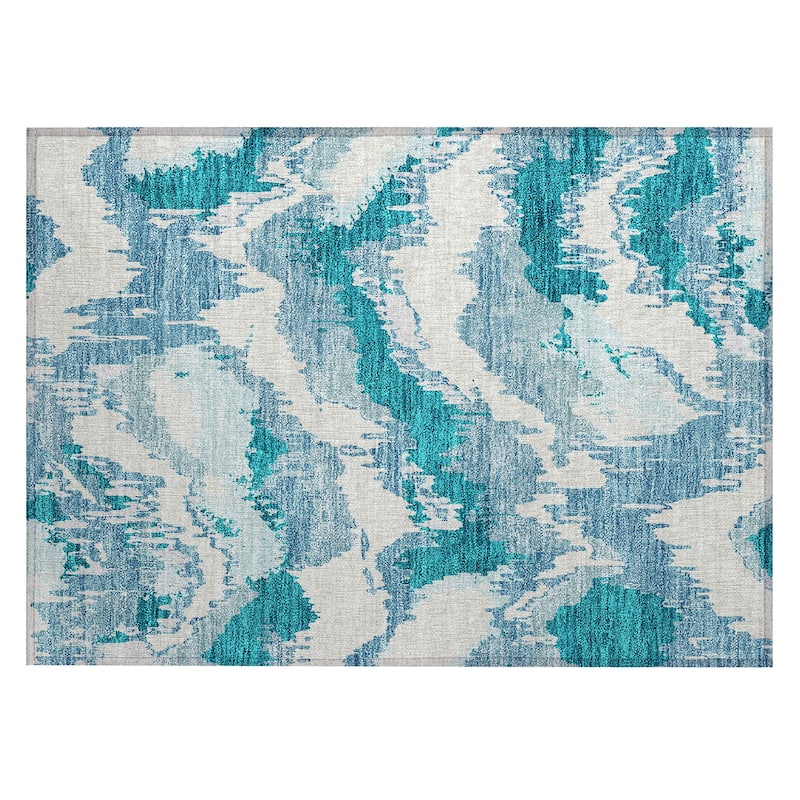 Machine Washable Indoor/ Outdoor Chantille Ombre Abstract Rug