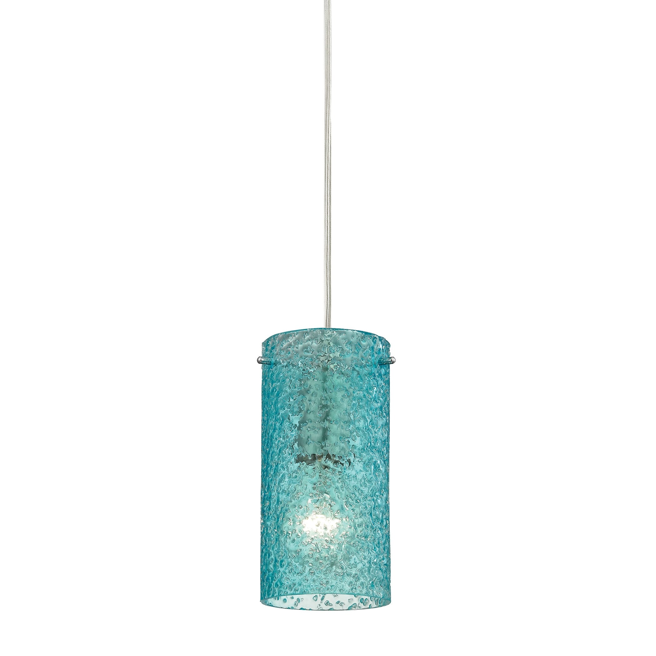 Elk Home Ice Fragments Satin Nickel With Aqua Glass 1 Light Pendant