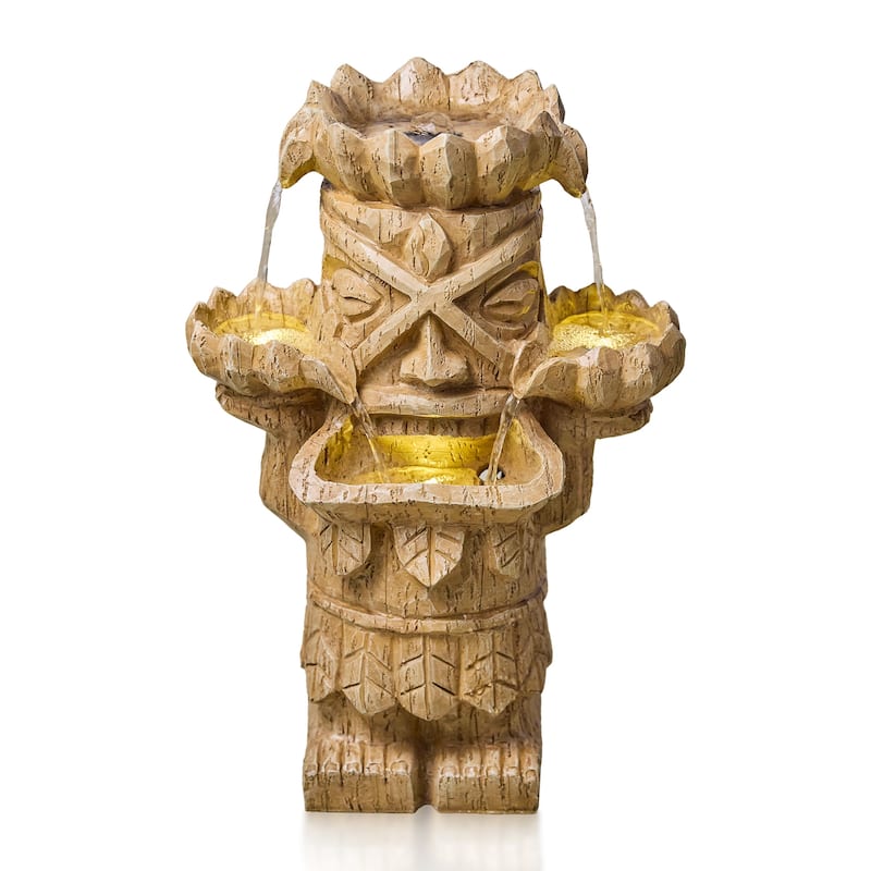 Vbal Hand Crafted Cascading 3-White Accents Weather Resistant Fountain